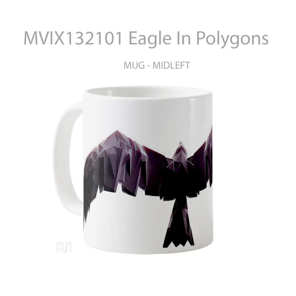 Mug Eagle In Polygons Gelas Hewan Lucu - All-side / Desain