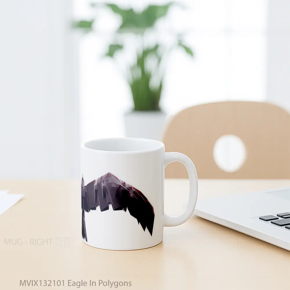 Mug Eagle In Polygons Gelas Hewan Lucu - All-side / Desain
