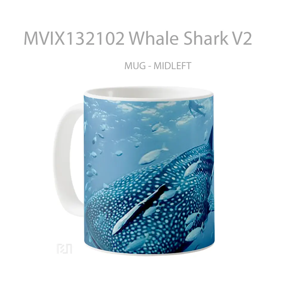 Mug Whale Shark V2 Gelas Hewan Lucu - All-side / Desain