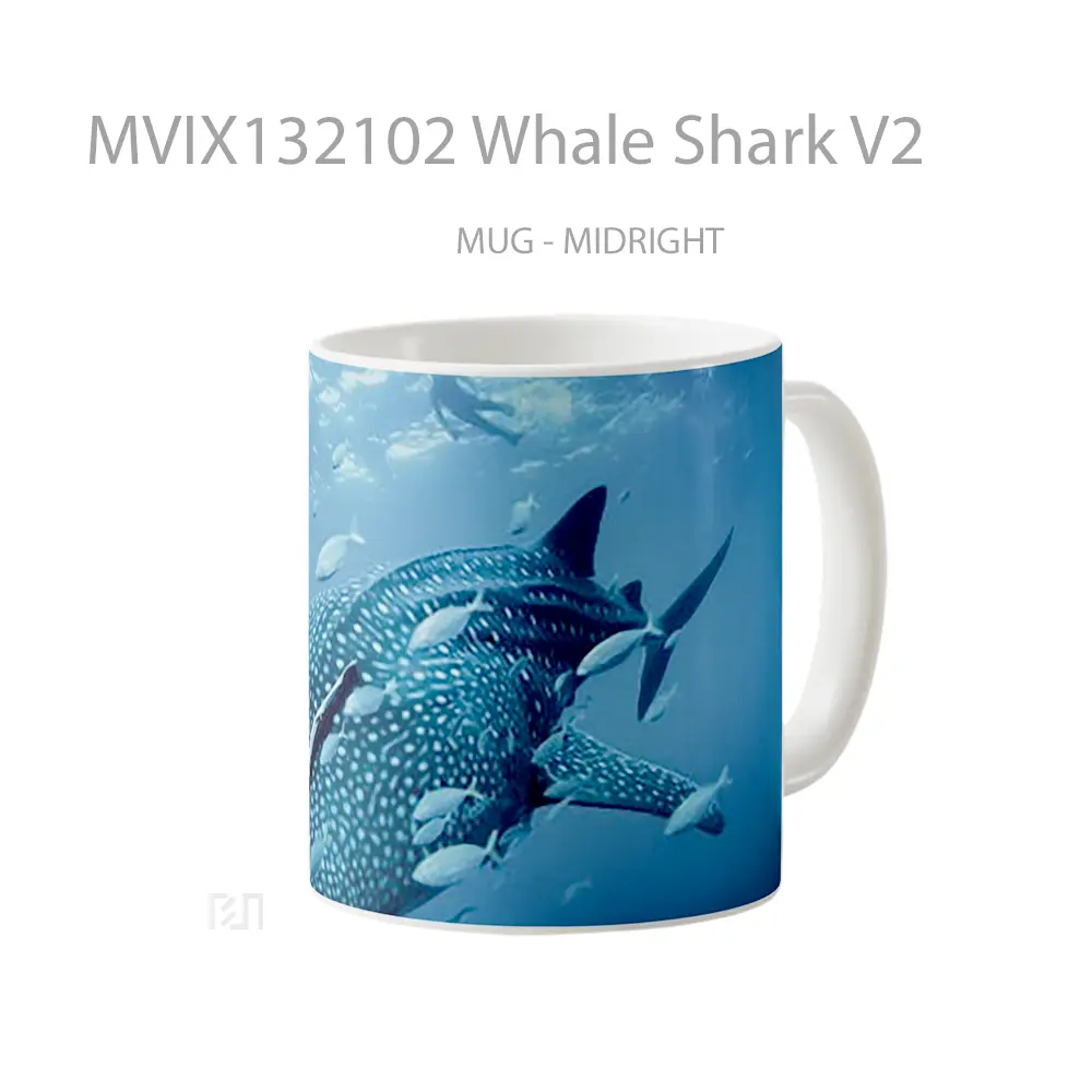 Mug Whale Shark V2 Gelas Hewan Lucu - All-side / Desain