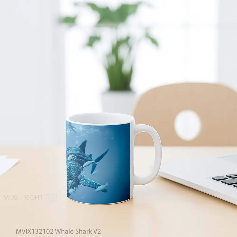 Mug Whale Shark V2 Gelas Hewan Lucu - All-side / Desain