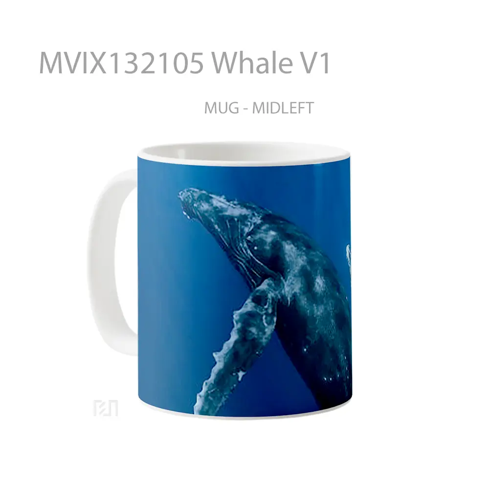 Mug Whale V1 Gelas Hewan Lucu - All-side / Desain