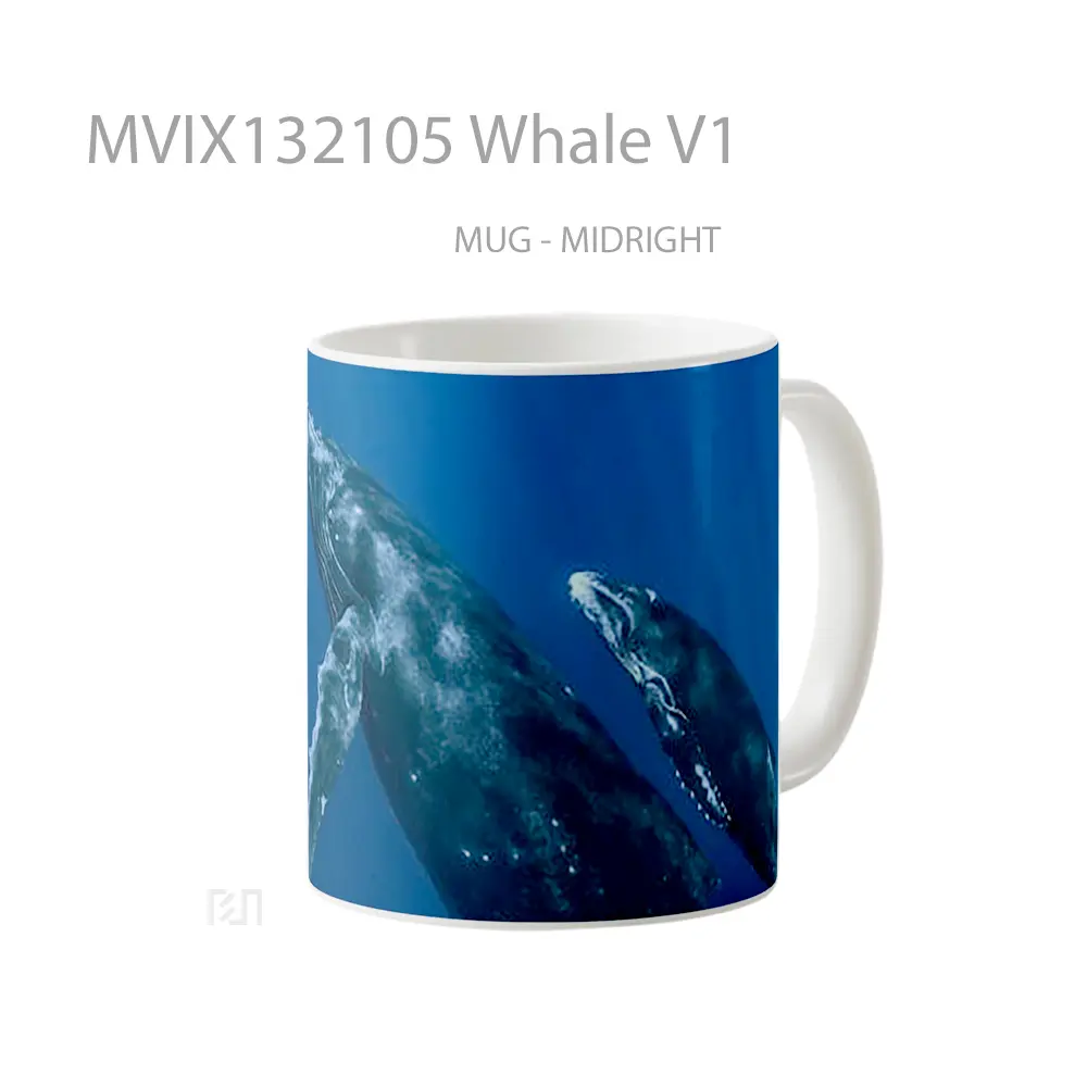 Mug Whale V1 Gelas Hewan Lucu - All-side / Desain