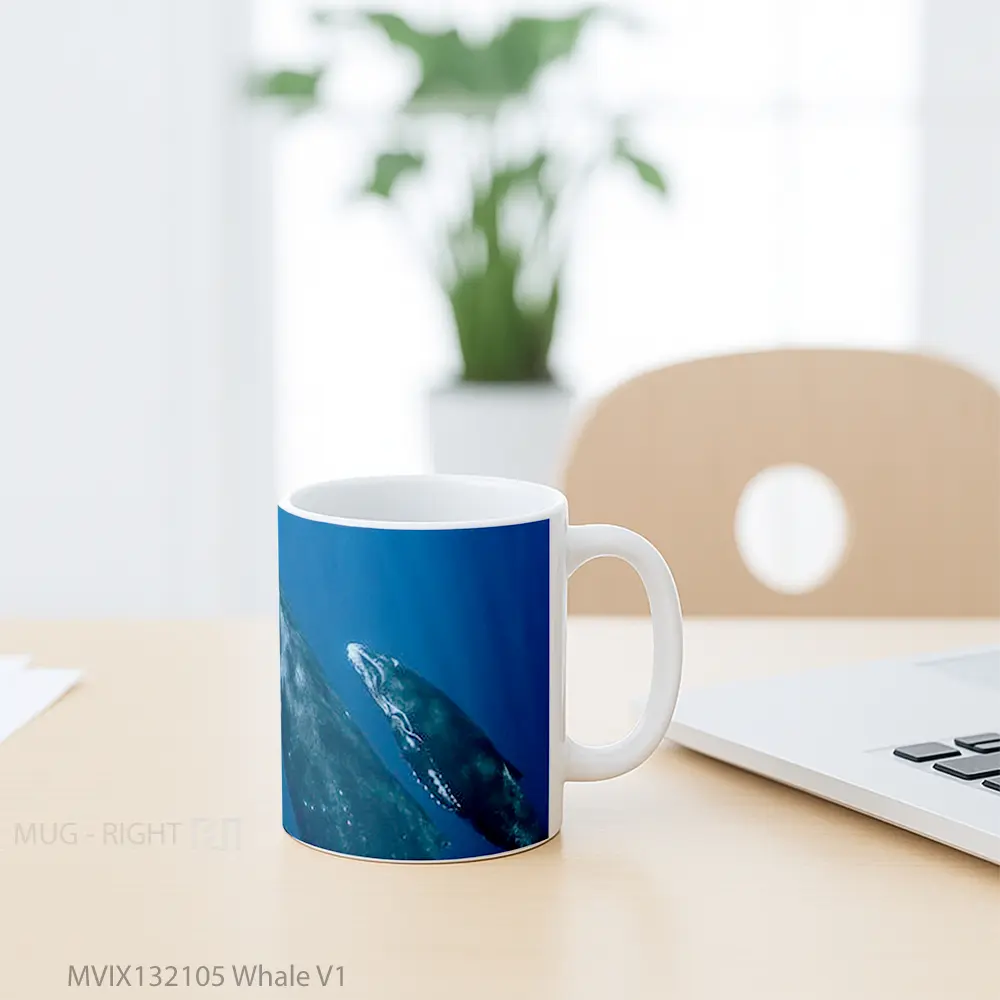 Mug Whale V1 Gelas Hewan Lucu - All-side / Desain