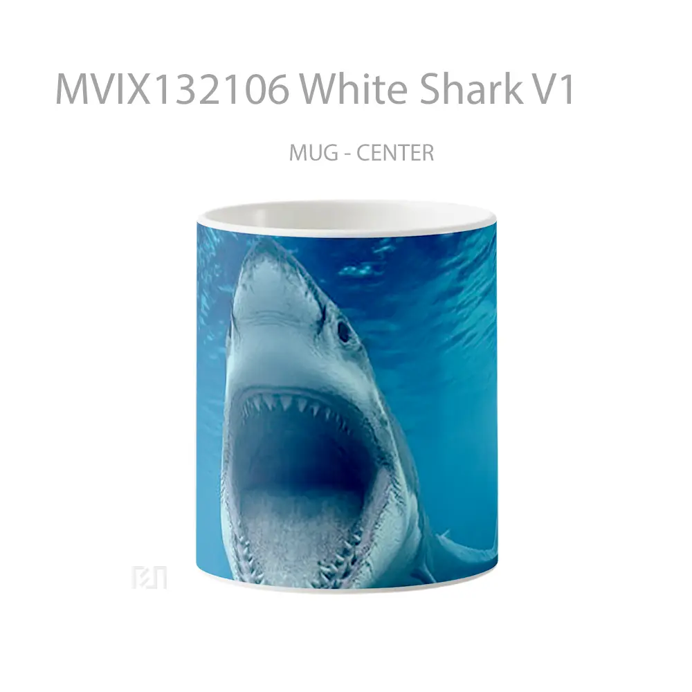 Mug White Shark V1 Gelas Hewan Lucu