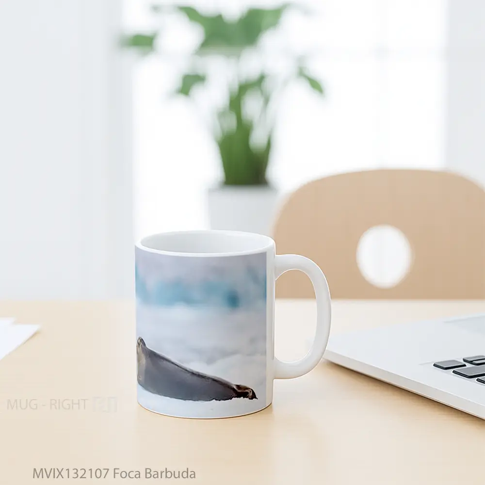 Mug Foca Barbuda Gelas Keramik Unik - All-side / Desain