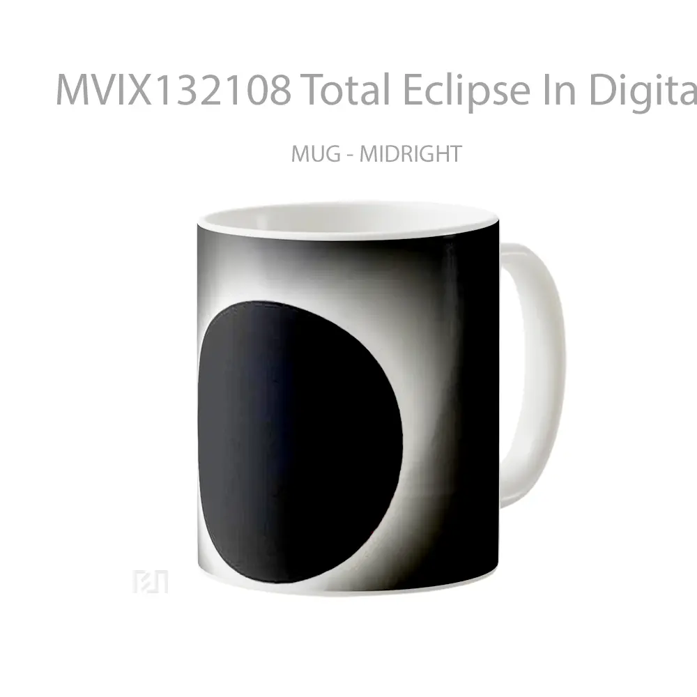 Mug Total Eclipse In Digital Gelas Keramik Unik - All-side / Desain