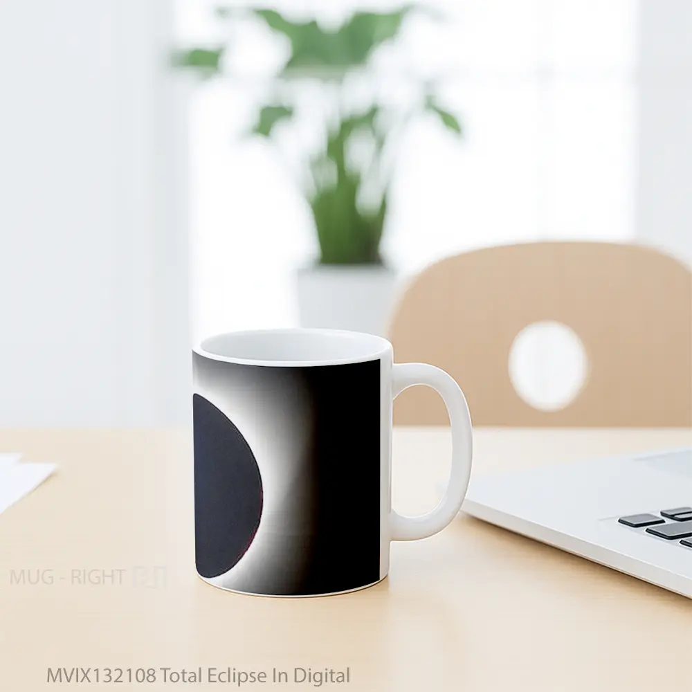 Mug Total Eclipse In Digital Gelas Keramik Unik - All-side / Desain