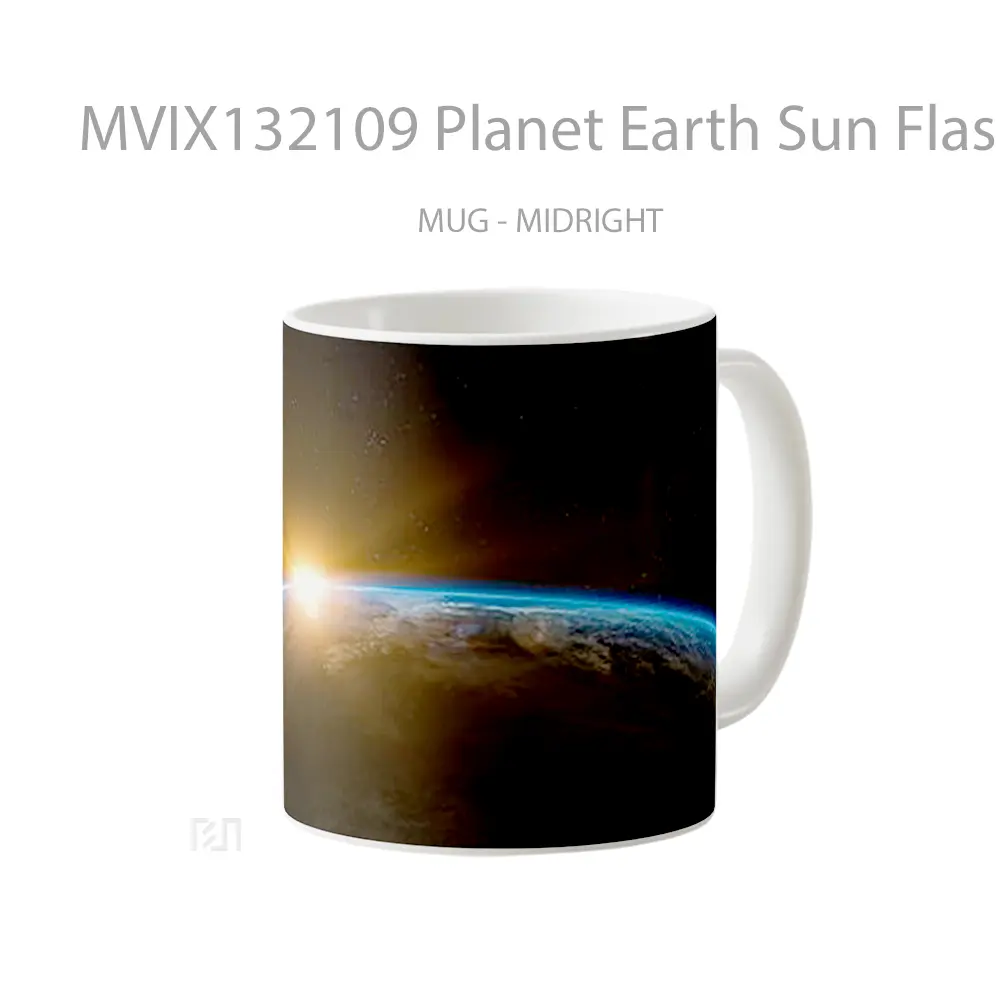 Mug Planet Earth Sun Flash Gelas Superhero - All-side / Desain