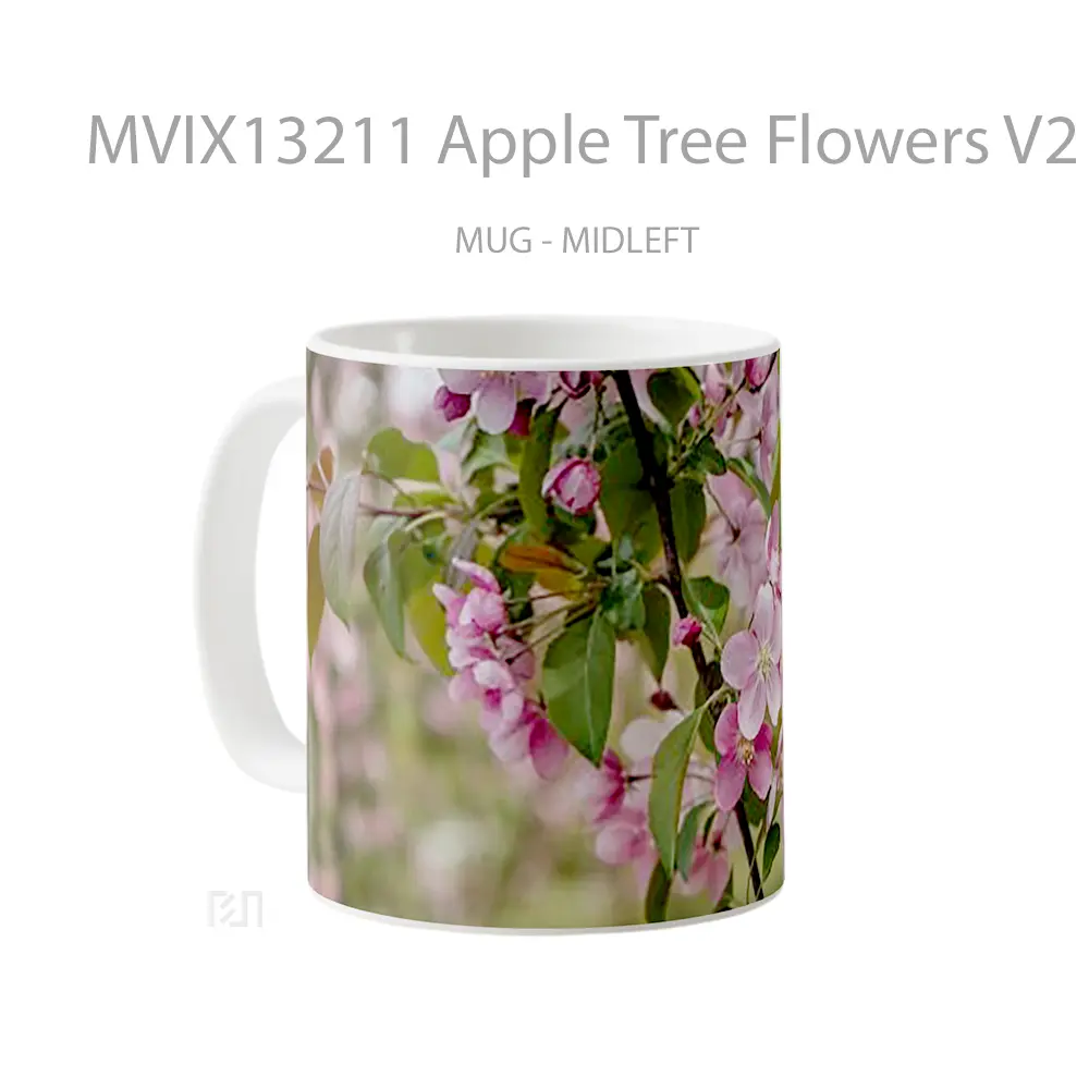 Mug Apple Tree Flowers V2 Gelas Pemandangan Alam - All-side / Desain