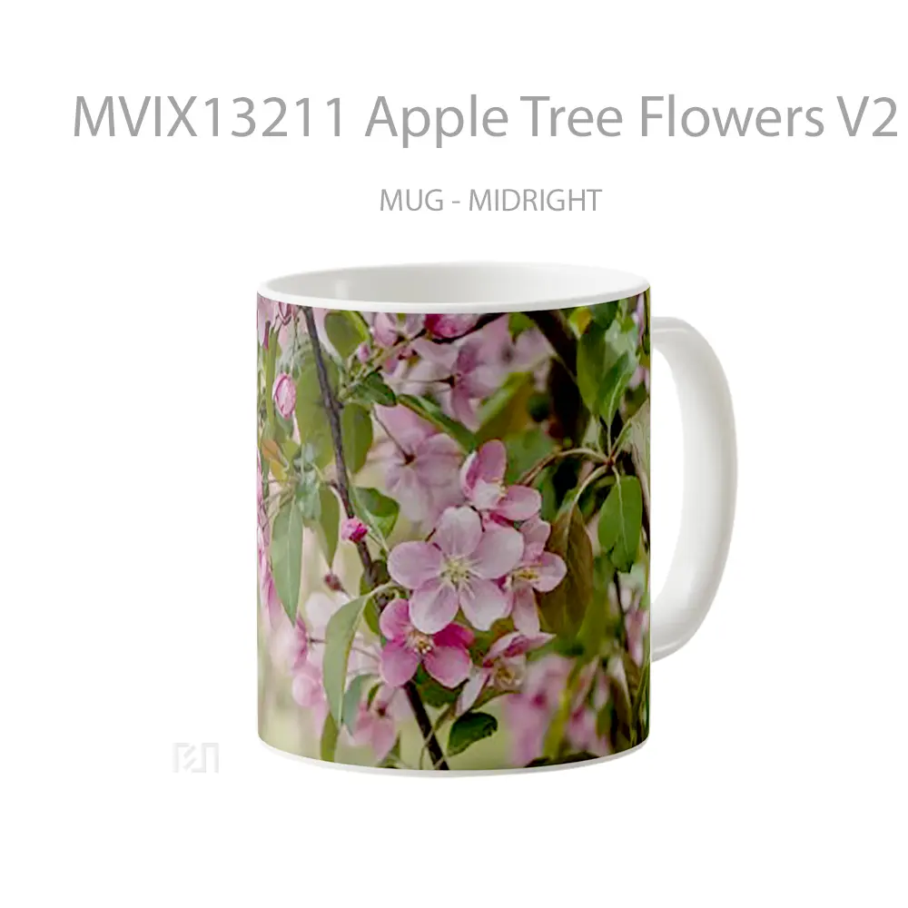 Mug Apple Tree Flowers V2 Gelas Pemandangan Alam - All-side / Desain