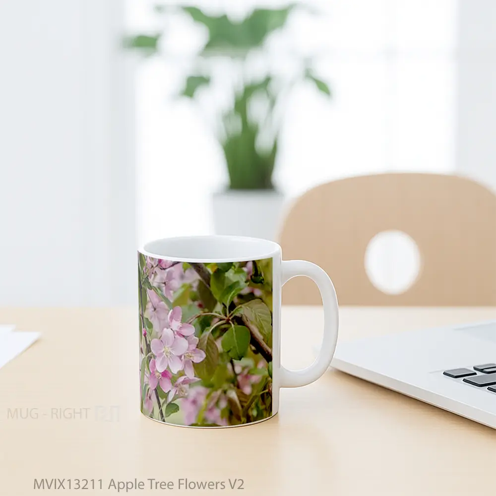 Mug Apple Tree Flowers V2 Gelas Pemandangan Alam - All-side / Desain
