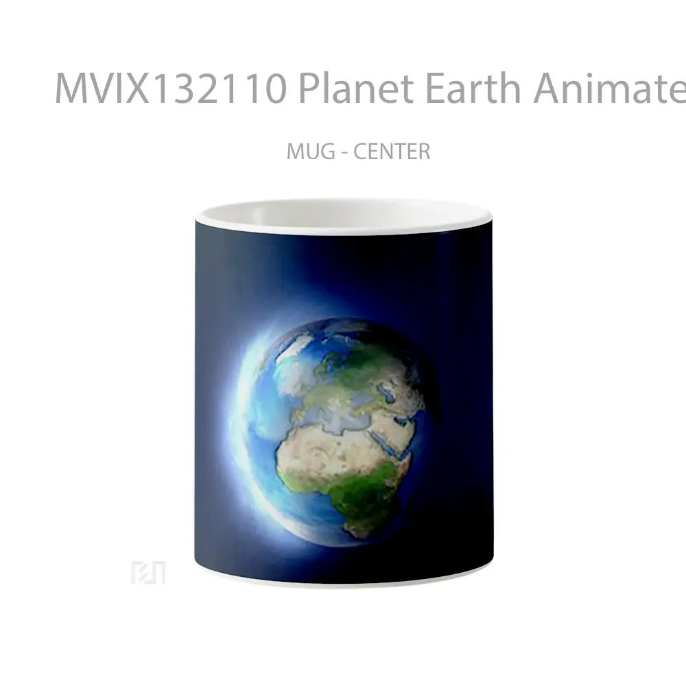 Mug Planet Earth Animated Cartoon Style Gelas Astronomi