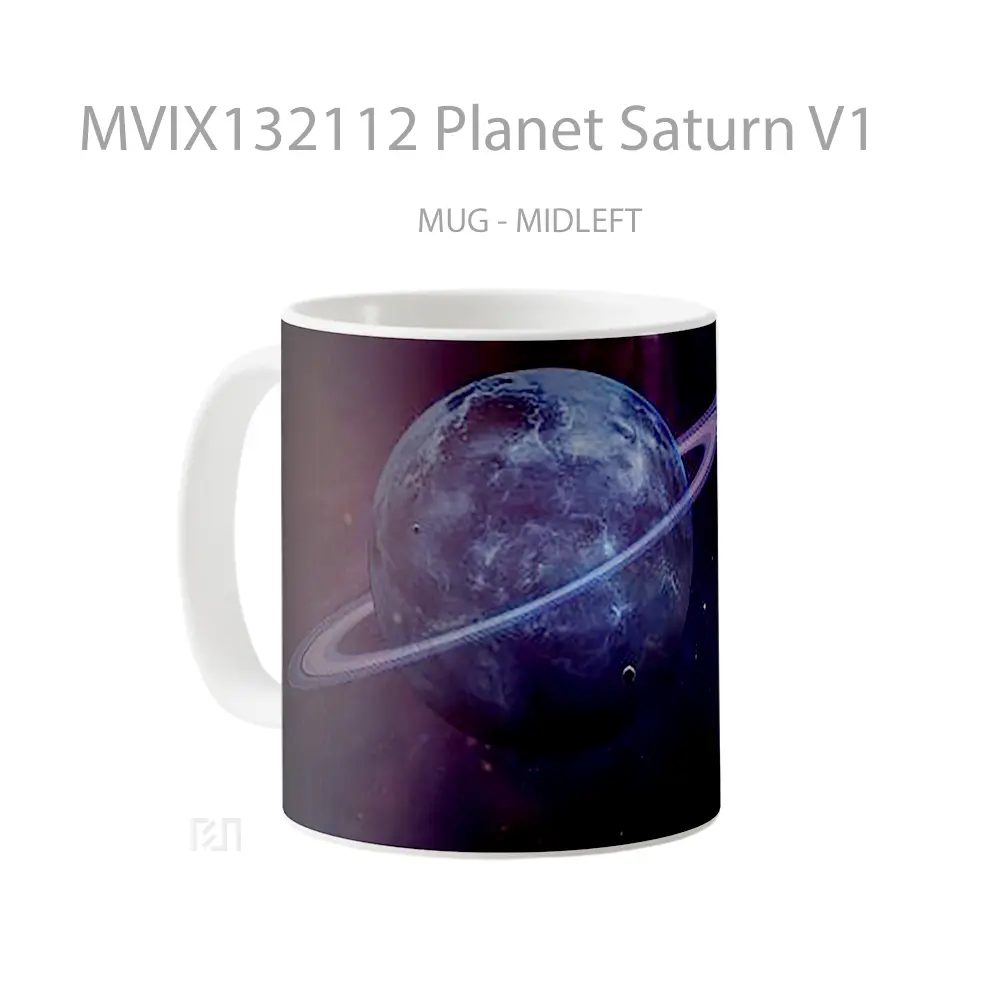 Mug Planet Saturn V1 Gelas Astronomi - All-side / Desain