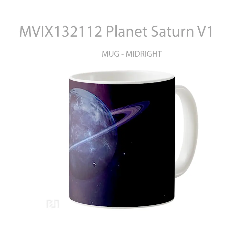 Mug Planet Saturn V1 Gelas Astronomi - All-side / Desain