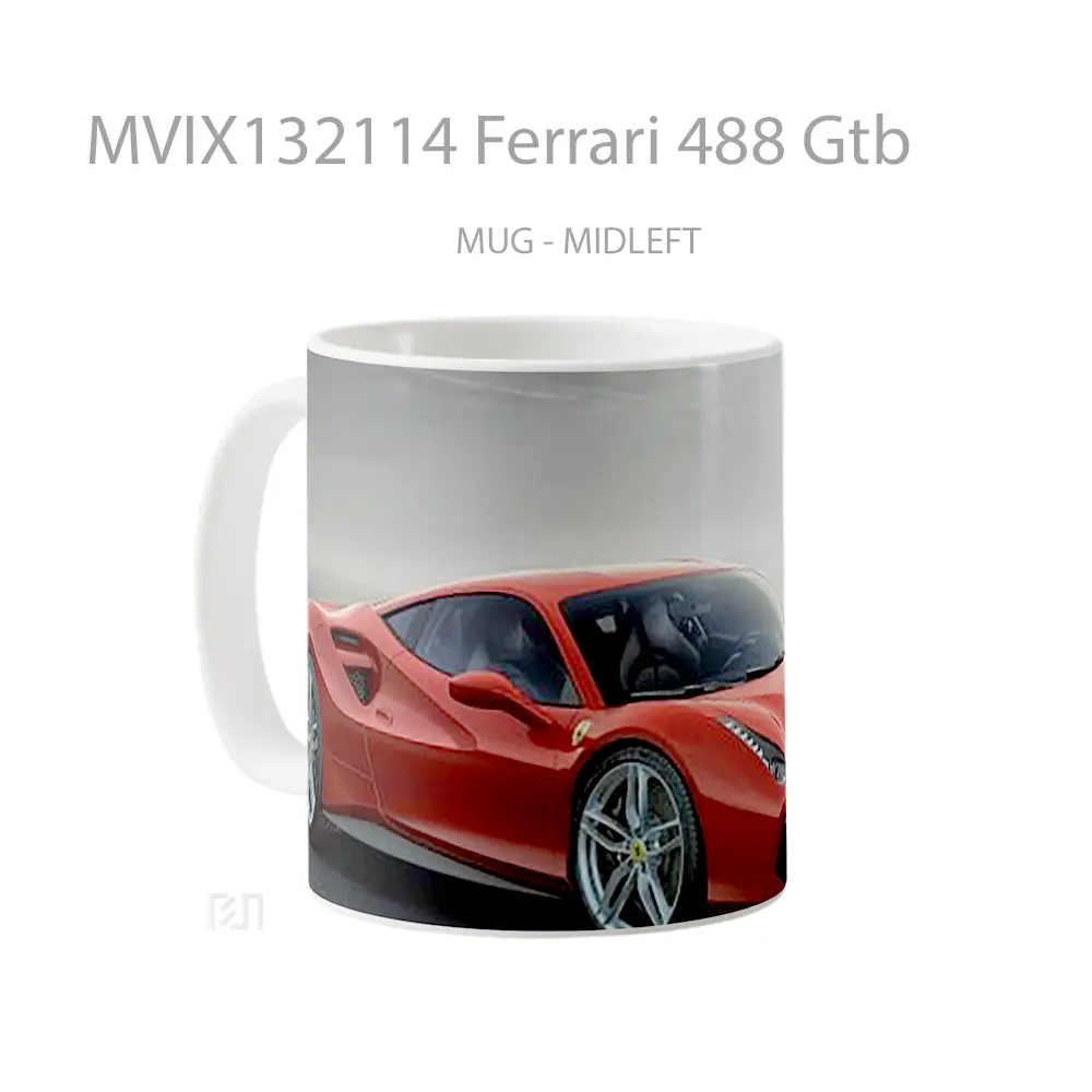 Mug Ferrari 488 Gtb Cangkir Mobil - All-side / Desain