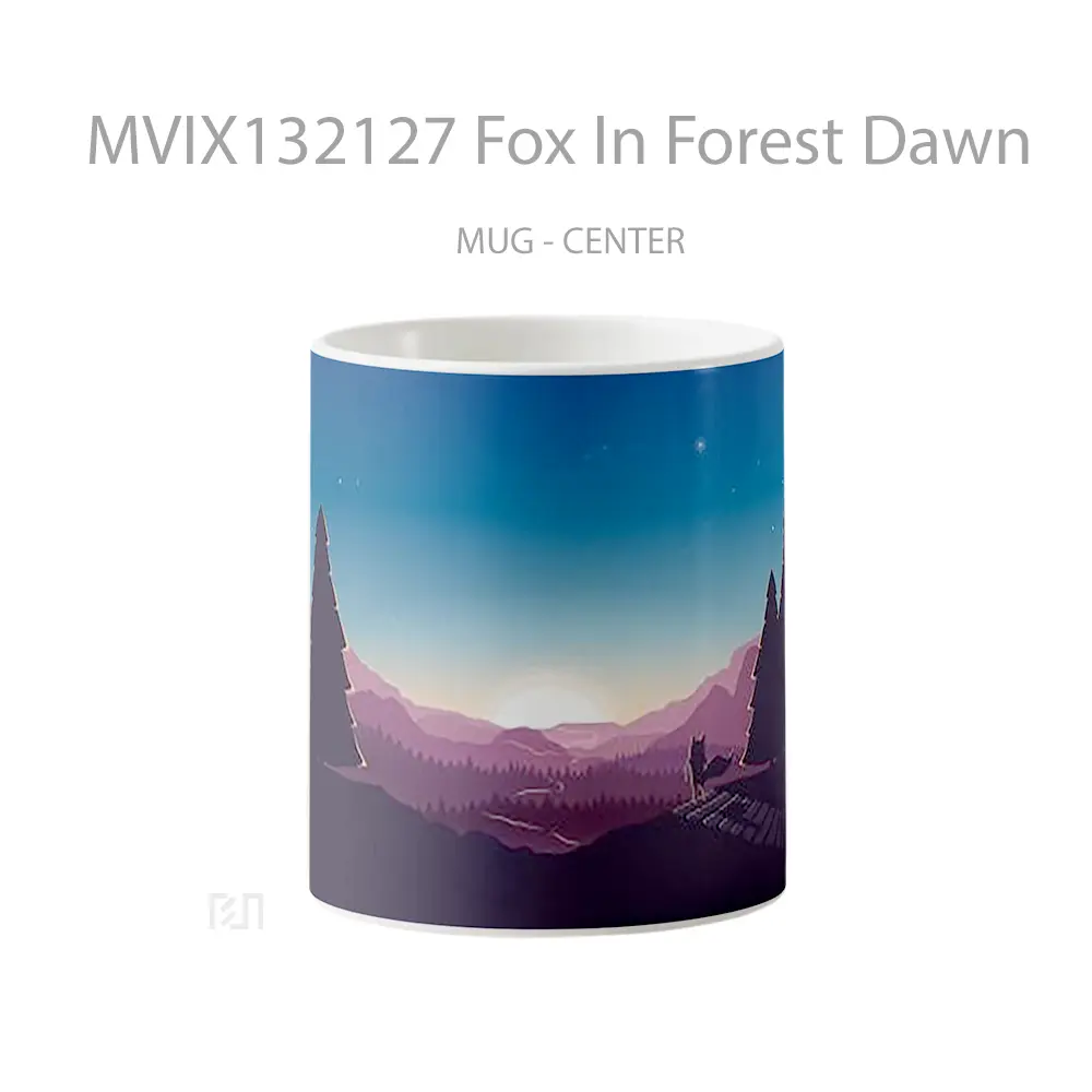 Mug Fox In Forest Dawn Gelas Hewan Lucu