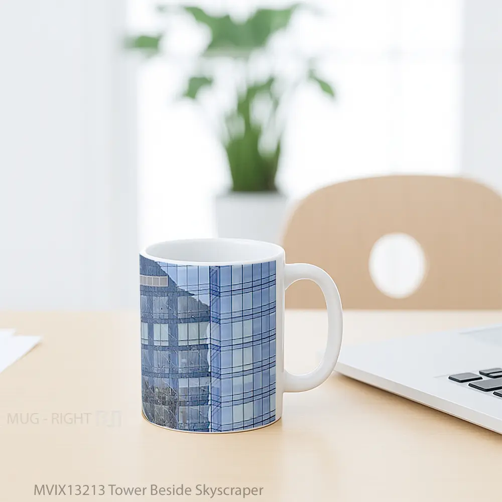 Mug Tower Beside Skyscraper Gelas Keramik Unik - All-side / Desain