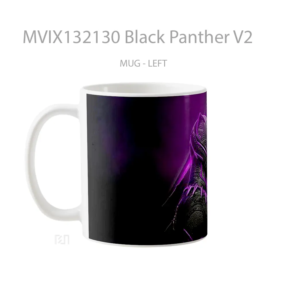 Mug Black Panther V2 Gelas Superhero - All-side / Desain