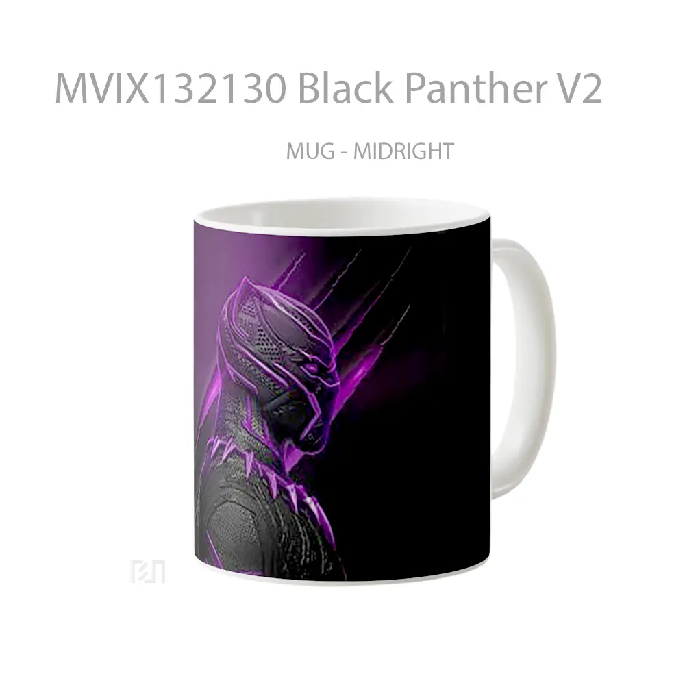 Mug Black Panther V2 Gelas Superhero - All-side / Desain