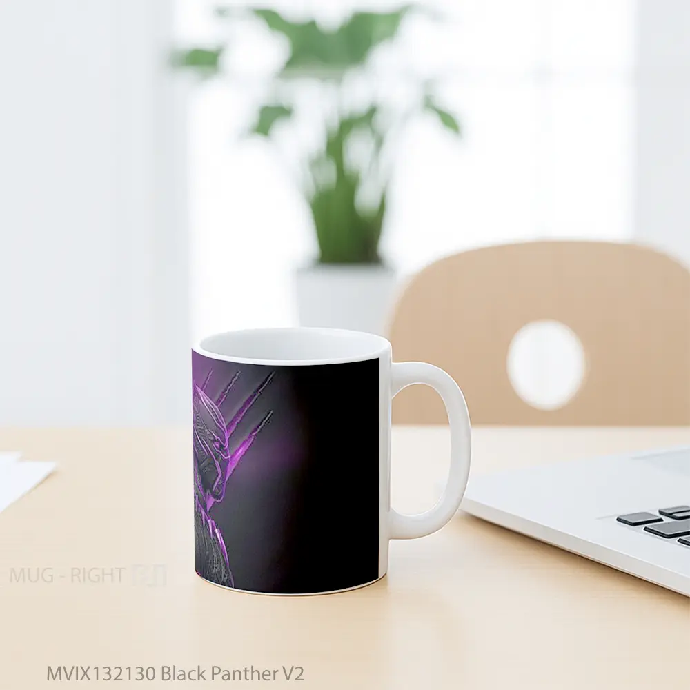 Mug Black Panther V2 Gelas Superhero - All-side / Desain