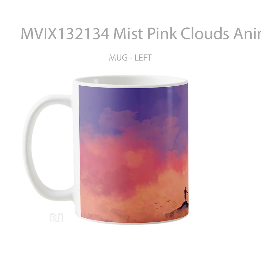 Mug Mist Pink Clouds Anime Cangkir Anime - All-side / Desain