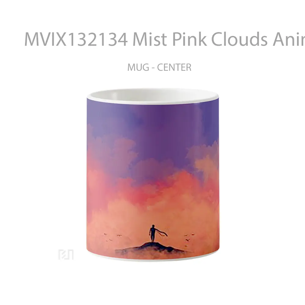 Mug Mist Pink Clouds Anime Cangkir Anime