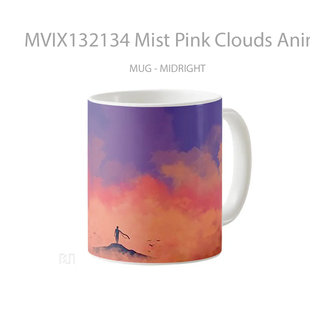 Mug Mist Pink Clouds Anime Cangkir Anime - All-side / Desain