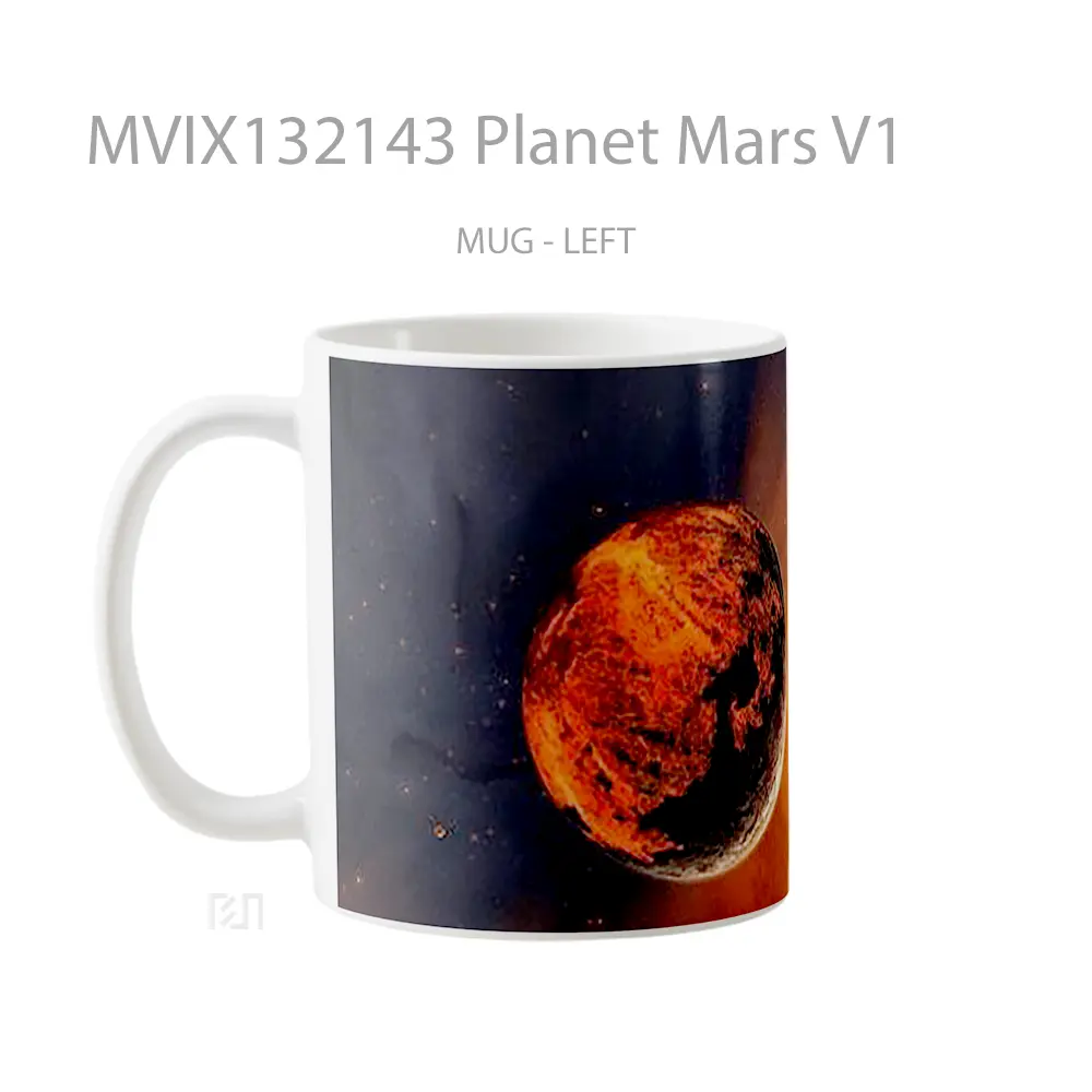 Mug Planet Mars V1 Gelas Astronomi - All-side / Desain