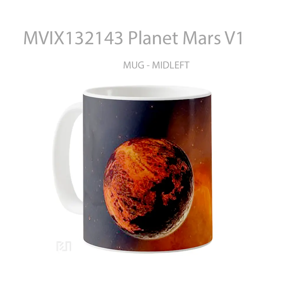 Mug Planet Mars V1 Gelas Astronomi - All-side / Desain