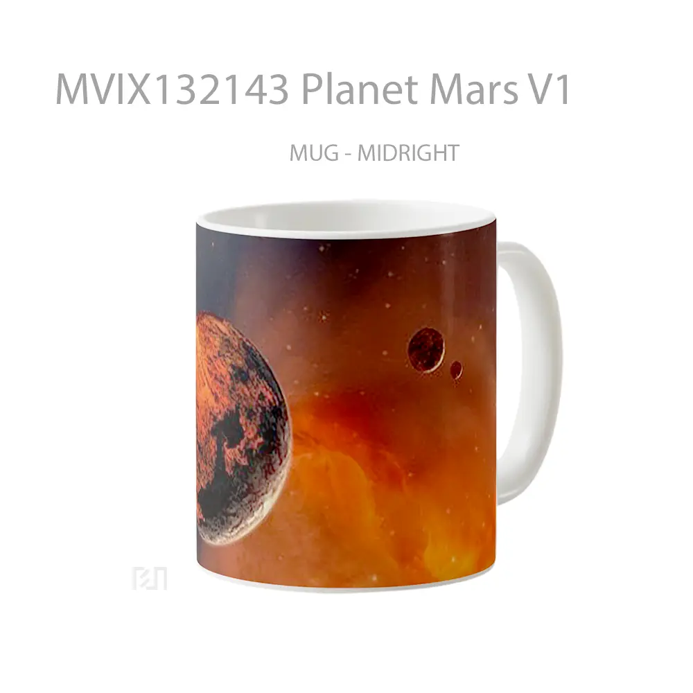 Mug Planet Mars V1 Gelas Astronomi - All-side / Desain