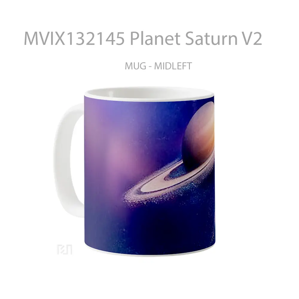 Mug Planet Saturn V2 Gelas Astronomi - All-side / Desain