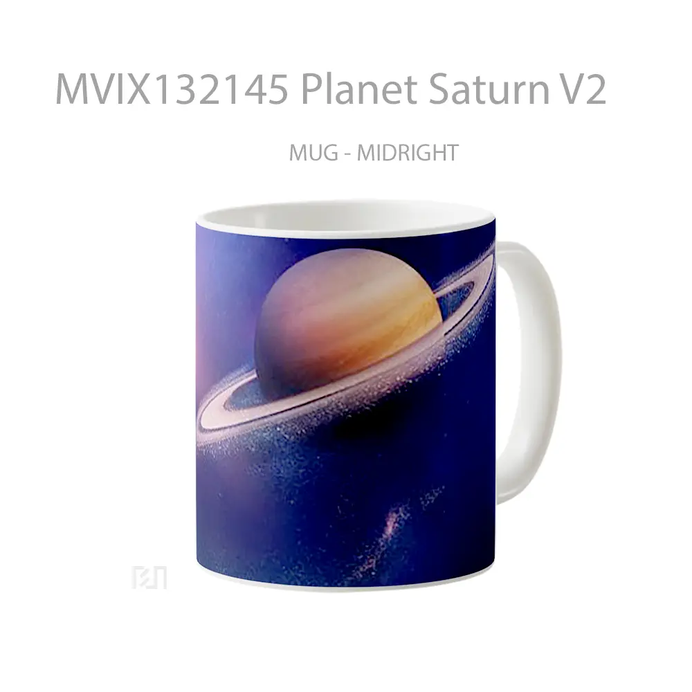 Mug Planet Saturn V2 Gelas Astronomi - All-side / Desain