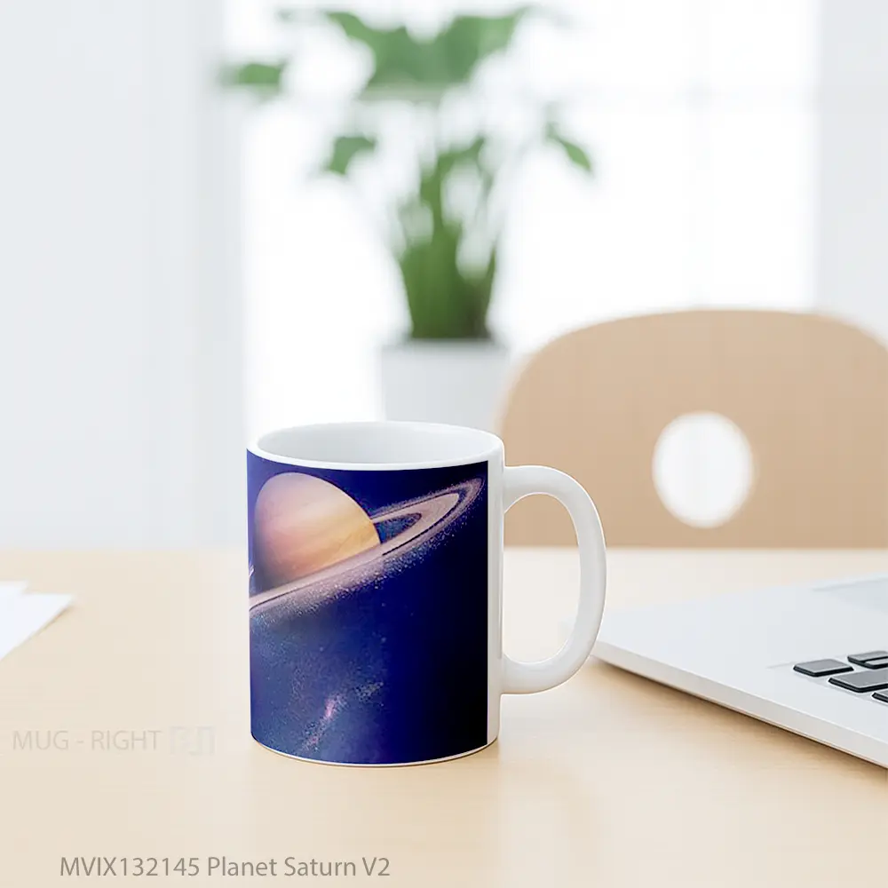 Mug Planet Saturn V2 Gelas Astronomi - All-side / Desain