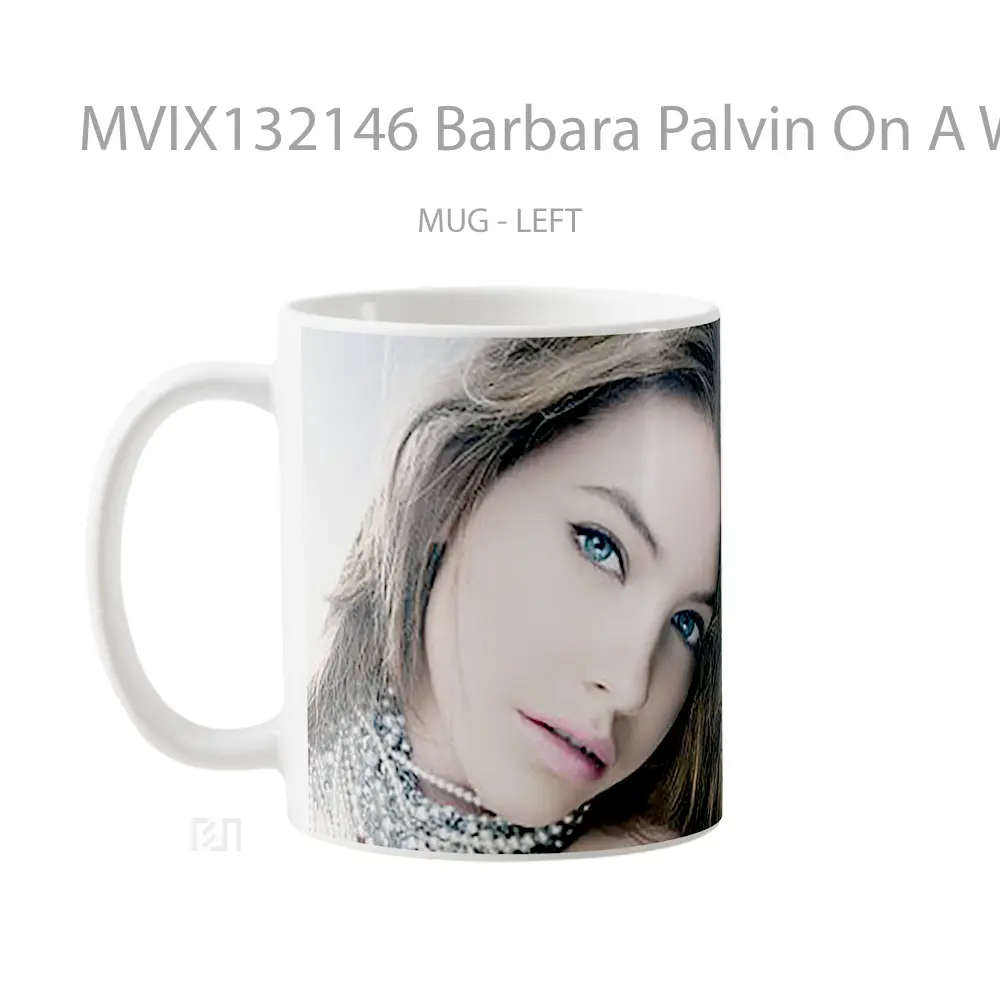 Mug Barbara Palvin On A White Background Gelas Keramik Unik - All-side / Desain
