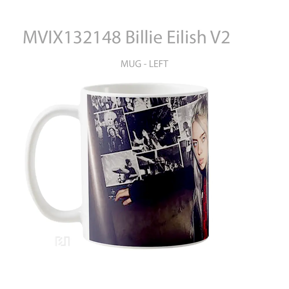 Mug Billie Eilish V2 Gelas Selebriti - All-side / Desain