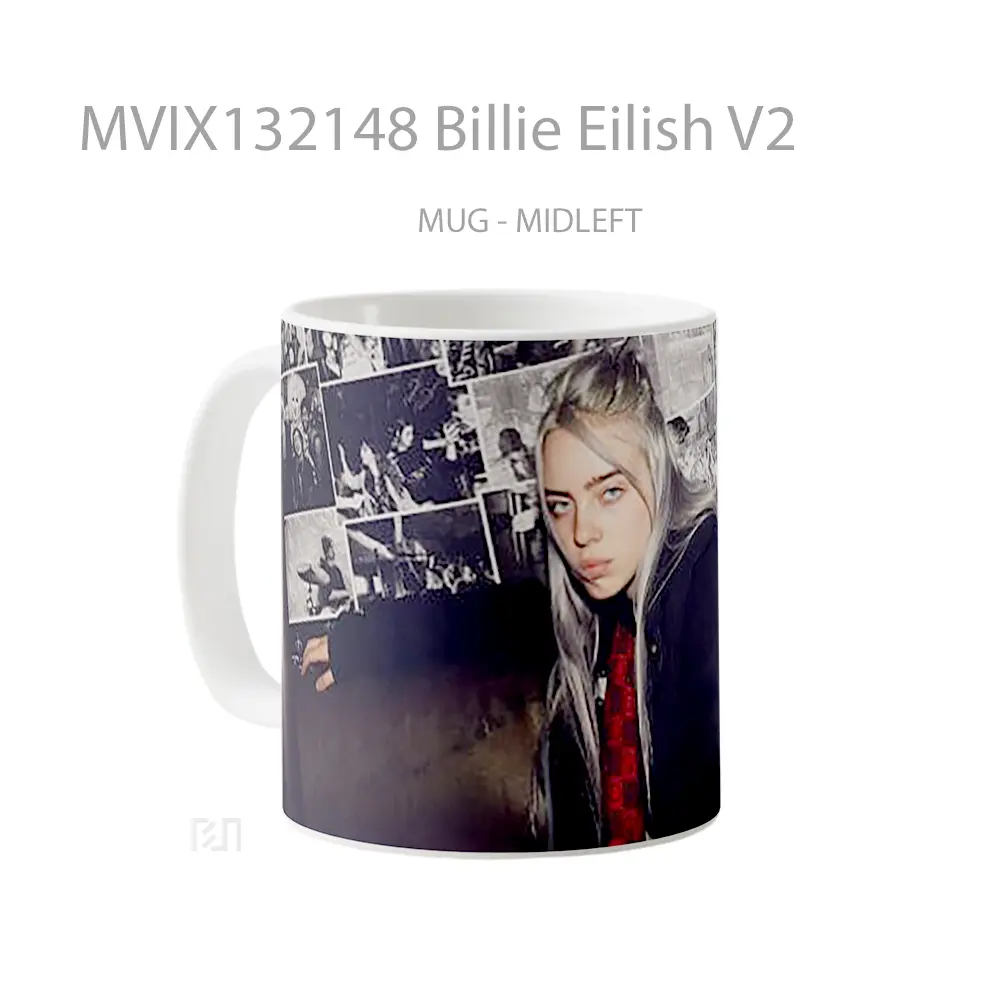 Mug Billie Eilish V2 Gelas Selebriti - All-side / Desain