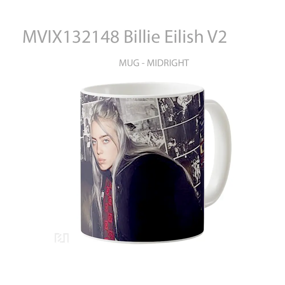 Mug Billie Eilish V2 Gelas Selebriti - All-side / Desain