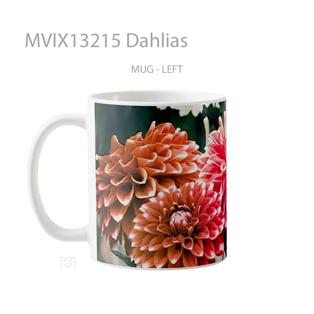 Mug Dahlias Gelas Keramik Unik - All-side / Desain