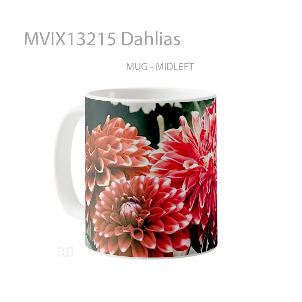Mug Dahlias Gelas Keramik Unik - All-side / Desain