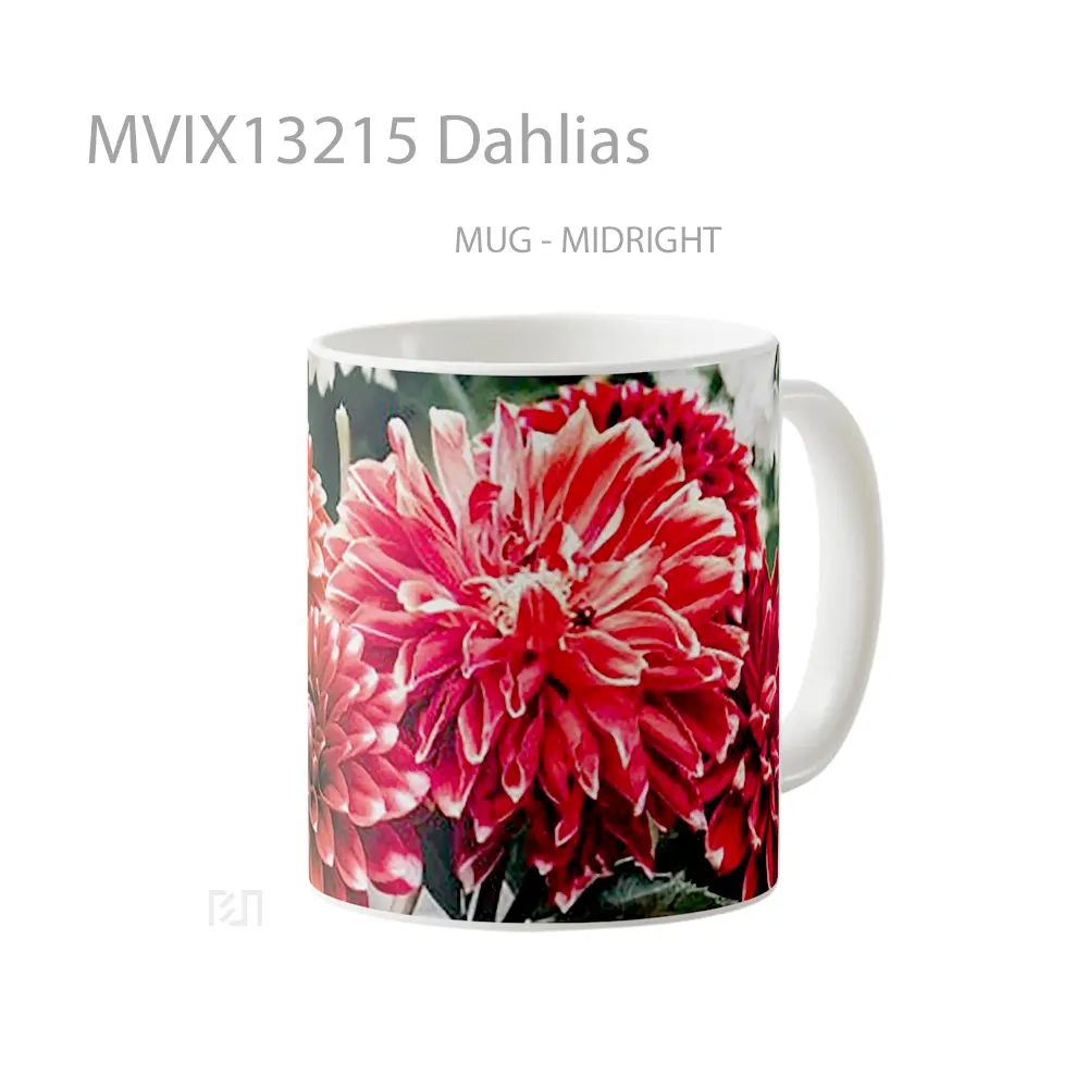 Mug Dahlias Gelas Keramik Unik - All-side / Desain