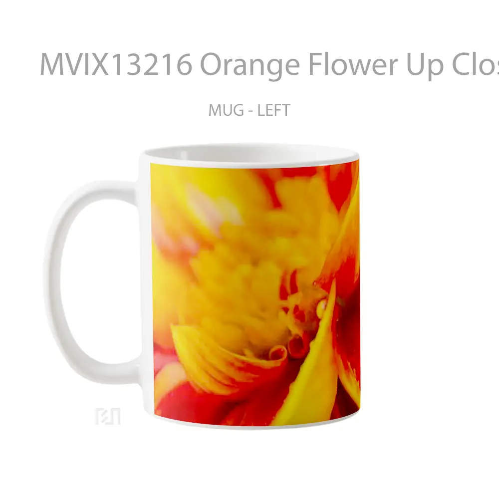 Mug Orange Flower Up Close Gelas Pemandangan Alam - All-side / Desain