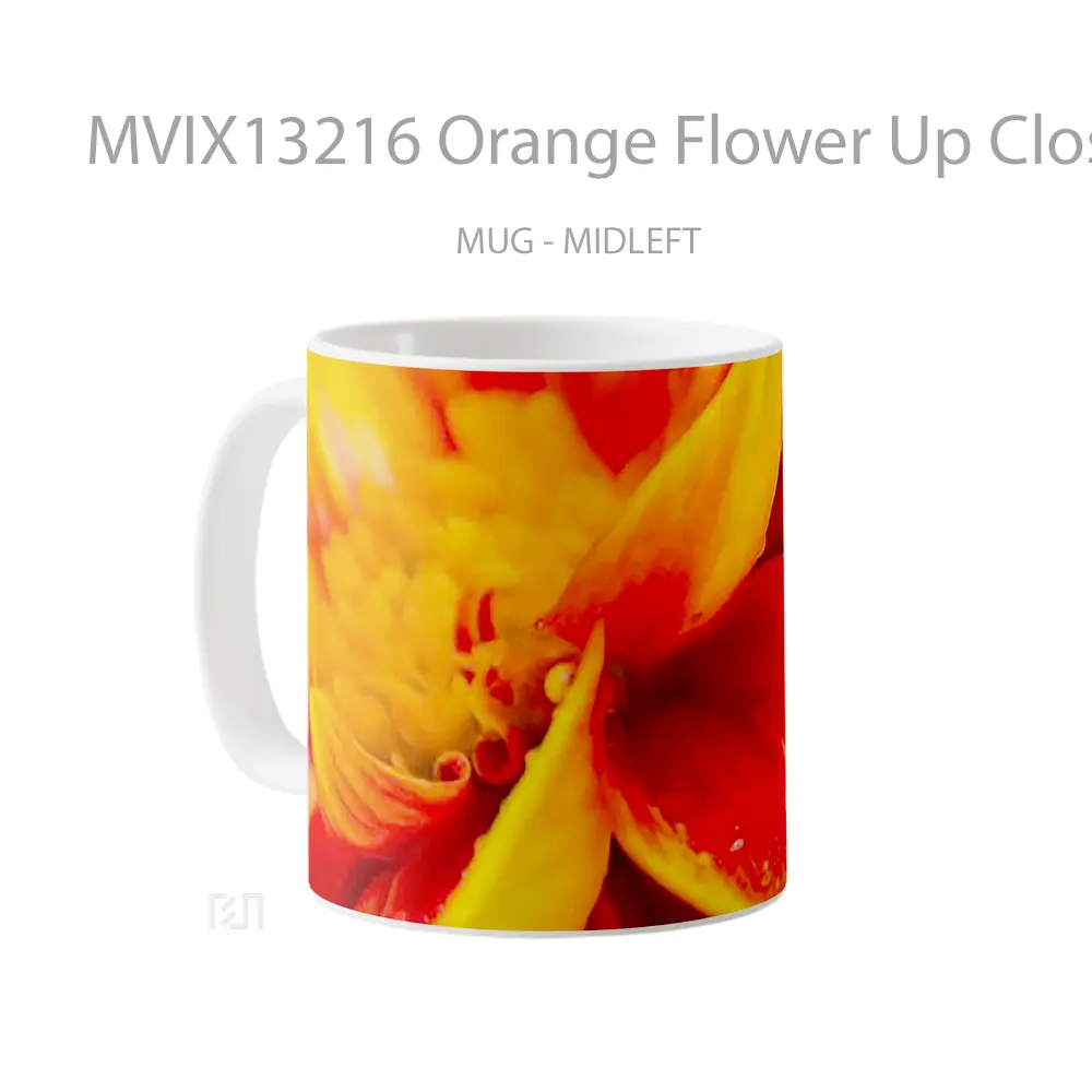 Mug Orange Flower Up Close Gelas Pemandangan Alam - All-side / Desain