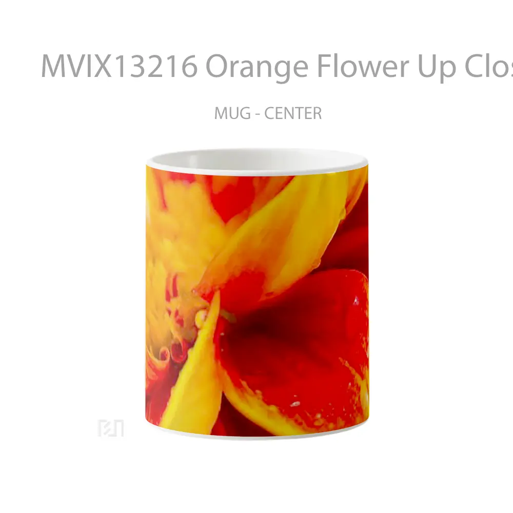 Mug Orange Flower Up Close Gelas Pemandangan Alam