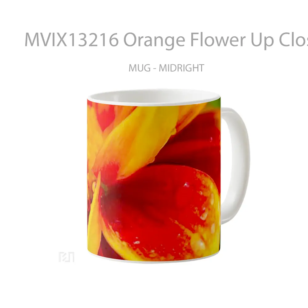 Mug Orange Flower Up Close Gelas Pemandangan Alam - All-side / Desain