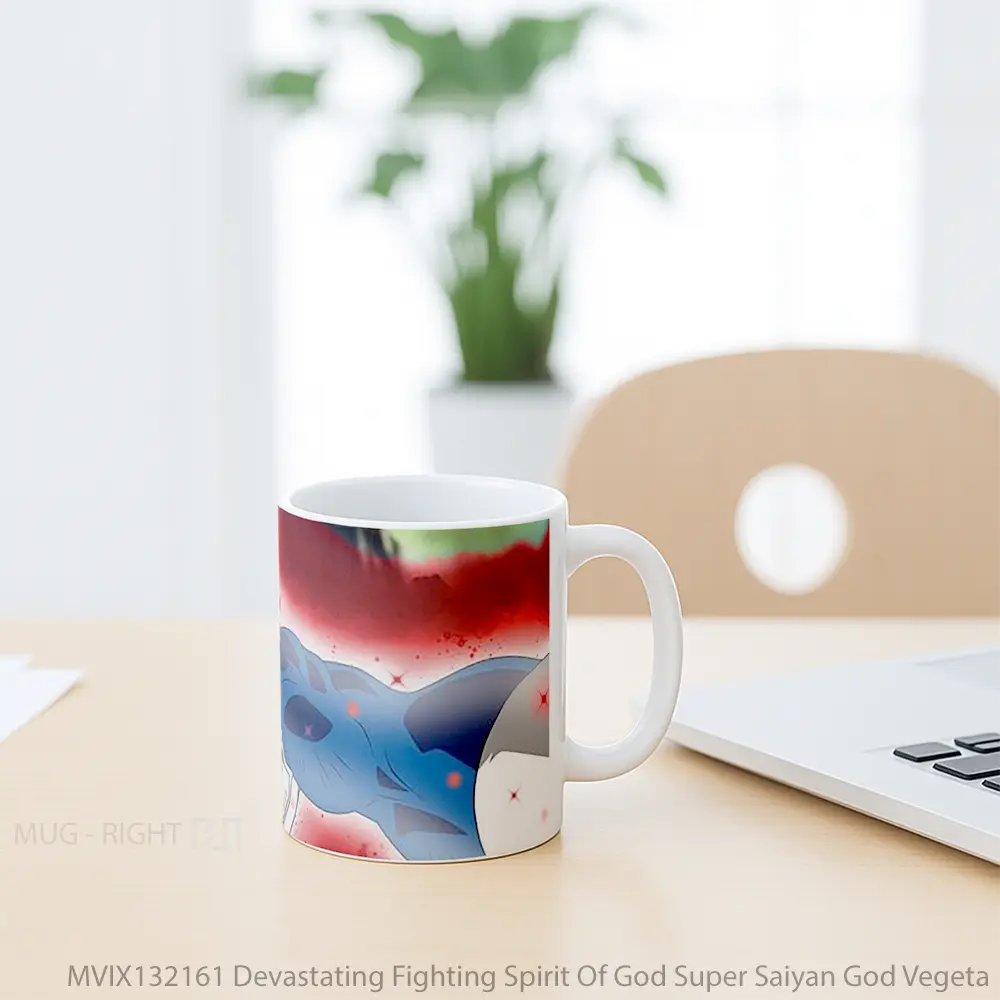 Mug Devastating Fighting Spirit Of God Super Saiyan God Vegeta Gelas Keramik Unik - All-side / Desain