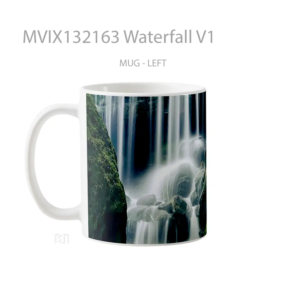 Mug Waterfall V1 Gelas Pemandangan Alam - All-side / Desain