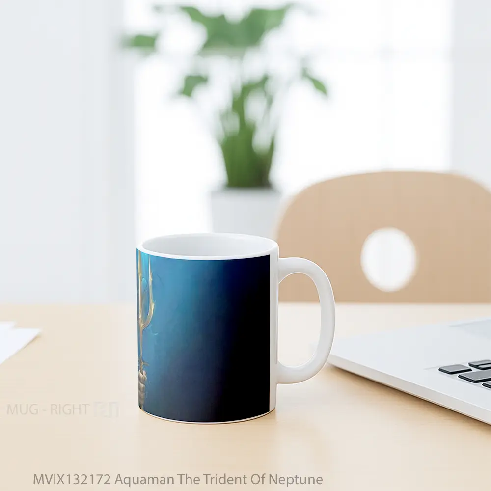 Mug Aquaman The Trident Of Neptune Gelas Superhero - All-side / Desain