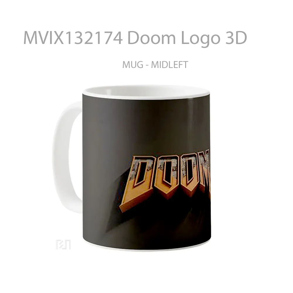 Mug Doom Logo 3D Gelas Keramik Unik - All-side / Desain