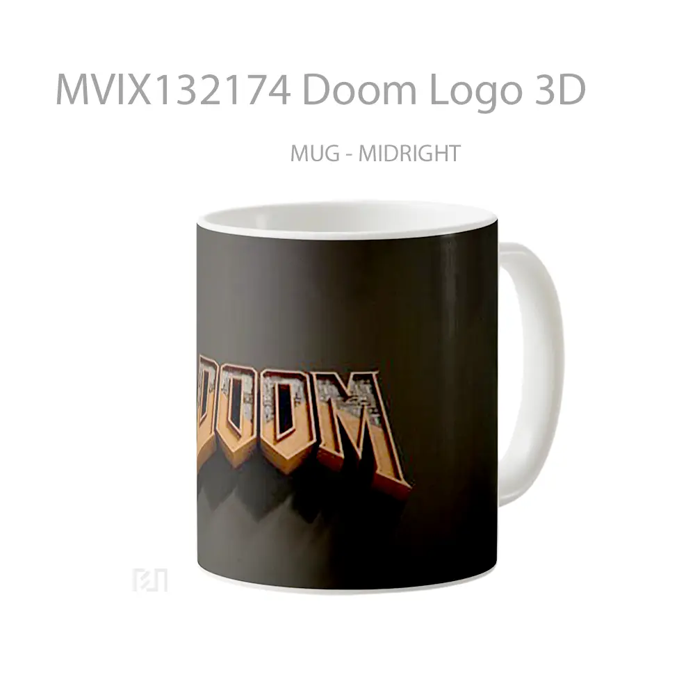 Mug Doom Logo 3D Gelas Keramik Unik - All-side / Desain